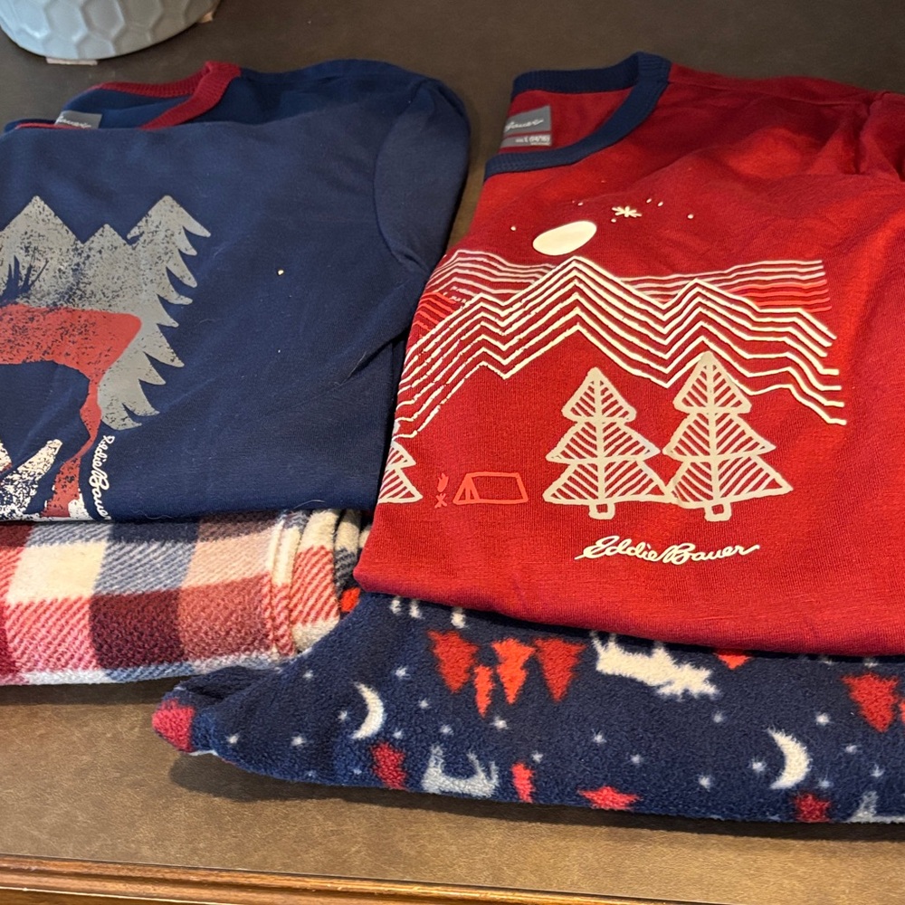 Eddie Bauer Kids' Red and Navy Adventure pajama sets size 14/16